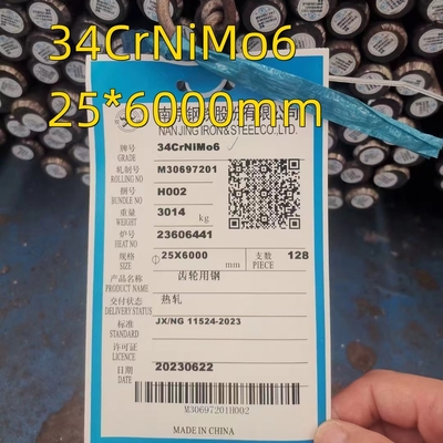 34CrNiMo6 Quenched Alloy Steel Round Bar Rod Normalized Annealed DIN 1.6582 OD 25mm