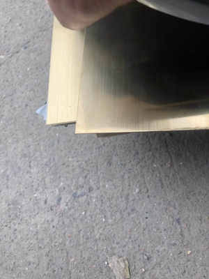 Champagne Gold Stainless Steel Sheet Cut To Size Hairline Surface With PVC Film 304 Inox