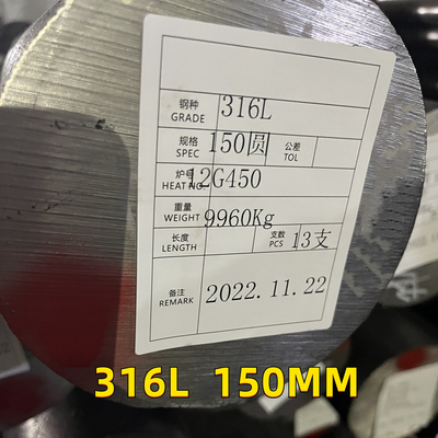 190m OD X 6-10Mtr Stainless Steel Round Bar BG H9 SUS316L 1.4404