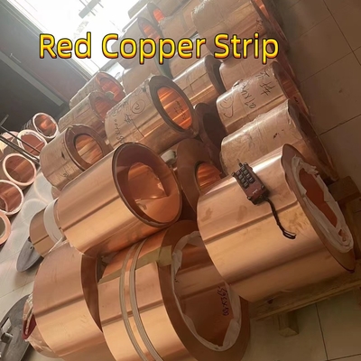 ASTM B152 C10100 Red Pure Copper Coil Strip Foil For Battery C11000 Etp Tu1