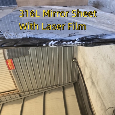 Laser Cutting Cold Rolled ASTM A240 AISI 316L 8K Mirror Polished Stainless Steel Sheet With Laser Film 1.5mm 1500*3000