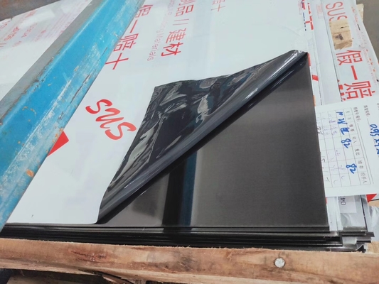 Black Mirror Polished 201 StainlessSteel Sheet 201 SS Sheet Black Titanum Color Mirror or Hairline Finish With PVC Film