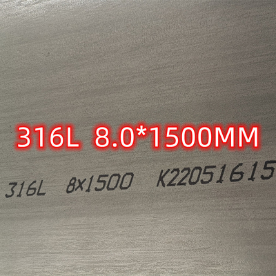 SS316L Hot Rolled Stainless Steel Plates Inox 1.4404 ASTM A240 8mm*2000mm