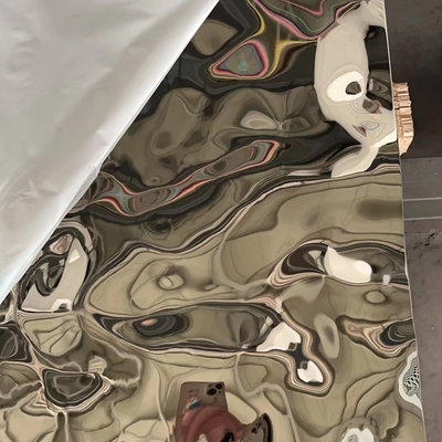 316L Stainless Steel 2000mm Mirror Decoration Water Wave Plaka Water Ripple Sheet Black Surface