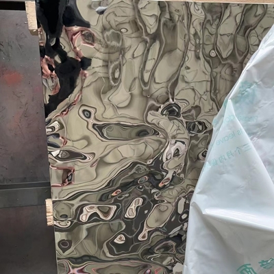 316L Stainless Steel 2000mm Mirror Decoration Water Wave Plaka Water Ripple Sheet Black Surface