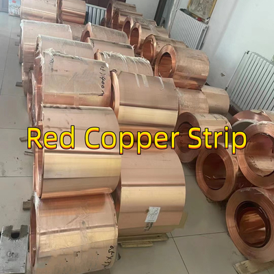 ASTM B152 C10100 Red Pure Copper Coil Strip Foil For Battery C11000 Etp Tu1