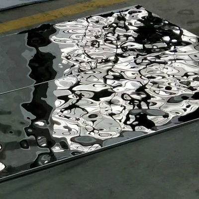 Decoration Water Wave Stainless Steel Panel Sheet Mirror Polished SUS304 SUS316L