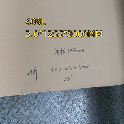 Grade 409L Cold Rolled Stainless Steel Plate 3mm NO.1 Finished SS409  SUH409L 1.4512 Metal