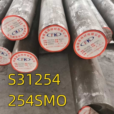 UNS S31254  Avesta 254SMO Hot Rolled Alloys F44 Stainless Steel Round Bar OD 80mm