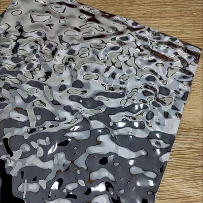 Ripple Effect  SUS304  201 Mirror Efect Water Wave Stainless Steel Sheet  1.0*1220*2440mm