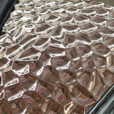 Ripple Effect  SUS304  201 Mirror Efect Water Wave Stainless Steel Sheet  1.0*1220*2440mm