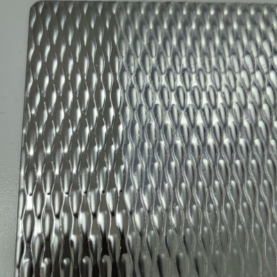 SUS304 4X8 FT Stamped Colored  Rice Grain Shape Decorative Stamped Stainless Steel Sheet