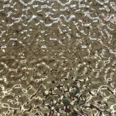 Metal 304 201 Stainless Steel Water Ripple Sheet Wall Metal Decorative Panel 0.6*1219*2438mm