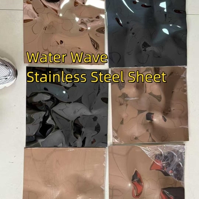 201 304 Water Ripple Sheet Silver Metal With Water Effect Size 1220 X 3000mm