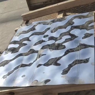 201 304 Water Ripple Sheet Silver Metal With Water Effect Size 1220 X 3000mm