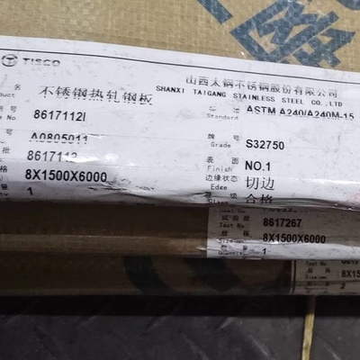 Hot Rolled Super Duplex ASTM A240 2507 S32750 Stainless Steel  Plate 8*1500*6000mm