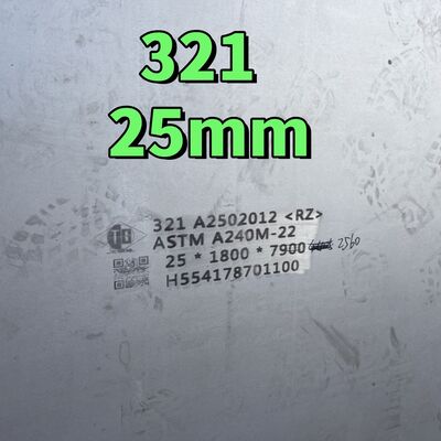 Heat Resistant  ASTM A240 Alloy 321/321H UNS S32168  Hot Rolled Stainless Steel Plates  NO.1 Surface