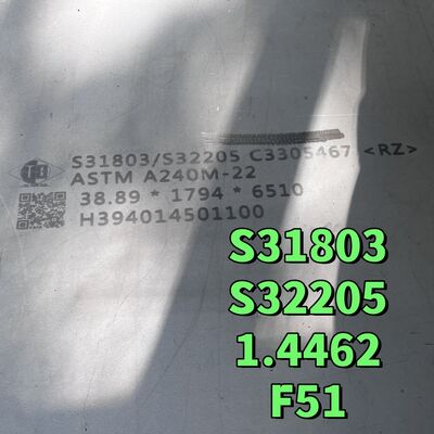 ASTM A240 / ASME SA-240 Grade 31803 Duplex Stainless Steel Plates Delivery Condition : Solution Annealed