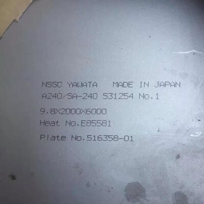 S31254 254 SMO Hot Rolled Stainless Steel  Plate F44 SA240 UNS S31254 Plate  3.0*1219*2438mm