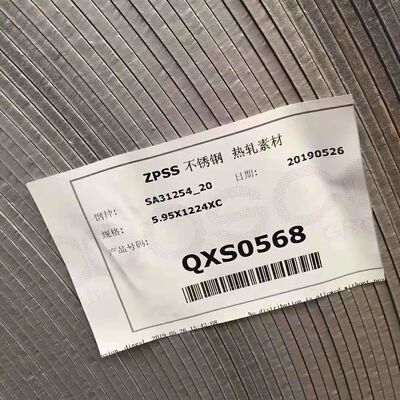 S31254 254 SMO Hot Rolled Stainless Steel  Plate F44 SA240 UNS S31254 Plate  3.0*1219*2438mm