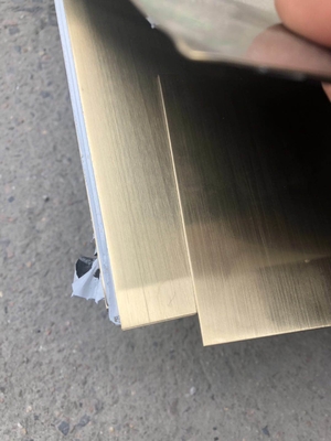 Champagne Gold Stainless Steel Sheet Cut To Size Hairline Surface With PVC Film 304 Inox