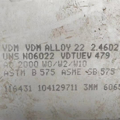 ASTM B575 ASME SB575 UNS N06022 Alloy Steel Hastelloy C22 Plate Alloy 22 Plate