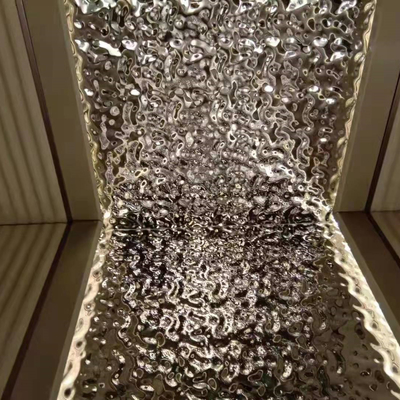 Decoration Water Wave Stainless SUS304 Steel Panel Sheet Silver Polished