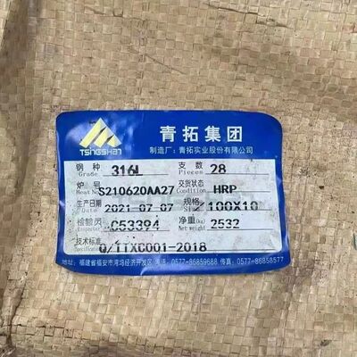 Astm A276 Grade Aisi316l Sus316l Stainless Steel Angle Bar 80*80*8mm 6M Length