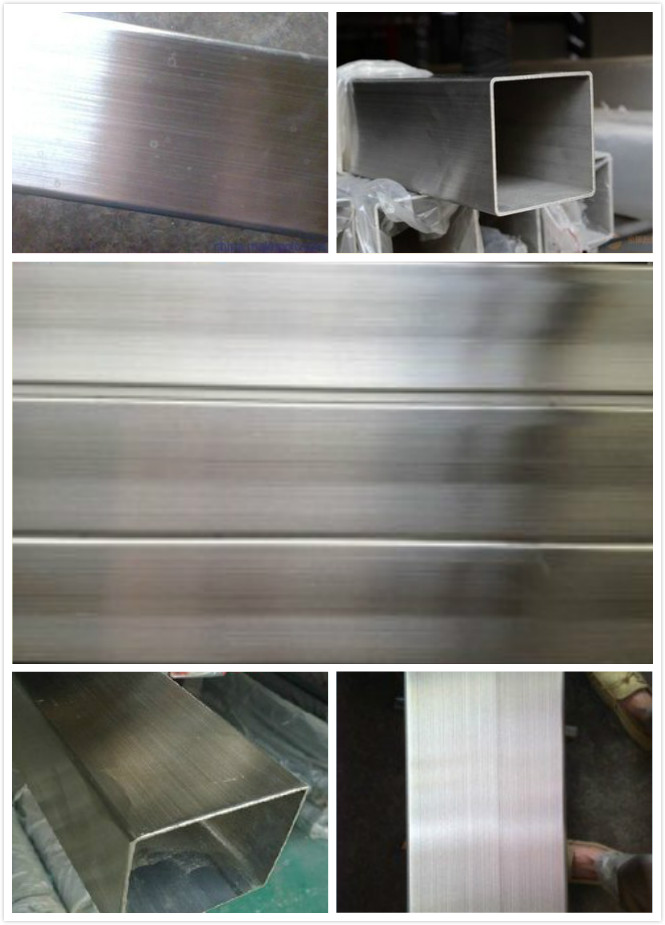 201 304 Stainless Steel Square Pipe / Tube with NO.4 Surface and PVC 1