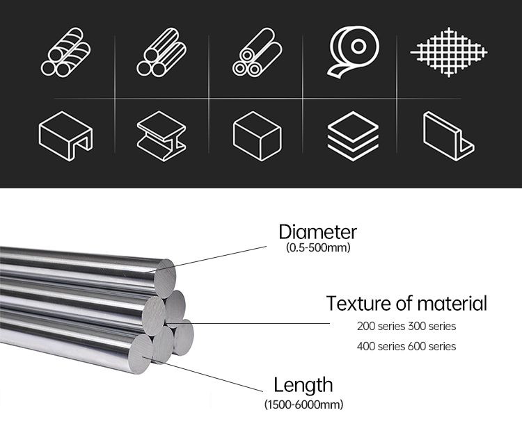 Round Bar Stainless Steel Round Square Hex Flat Steel SS316L Bar Price Per Kg SUS 304 Jia Hot Rolled Cold Rolled 300 Series JIS