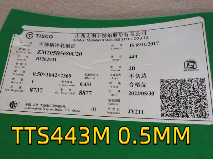 ASTM A240 443 Stainless Steel Sheet AWS 1.4435 Stainless Steel Properties 1