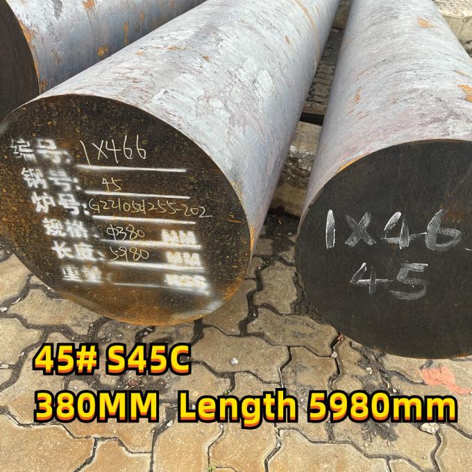 product-1-1 Hot Rolled With Heat Treatment Carbon Steel Round Bar C45 SAE1045 Forged Shaft Bar 380MM 2
