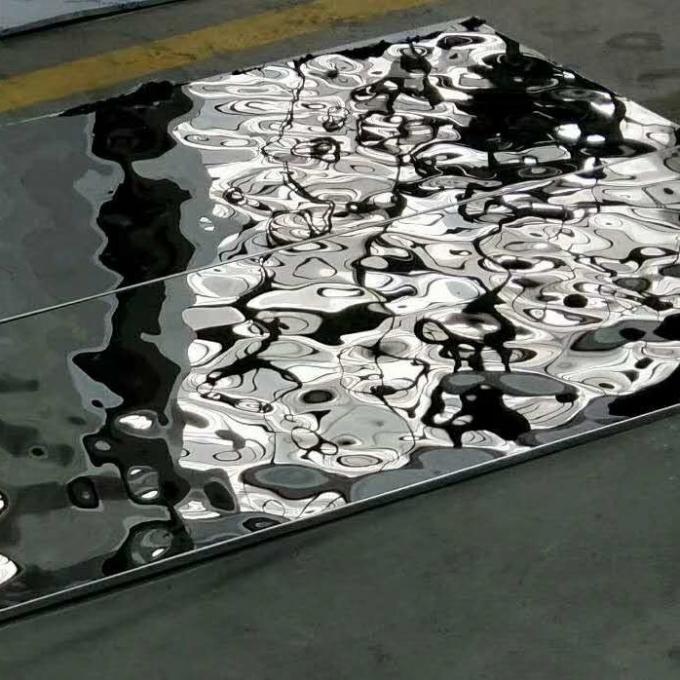 316L Stainless Steel 2000mm Mirror Decoration Water Wave Plaka Water Ripple Sheet Black Surface 0